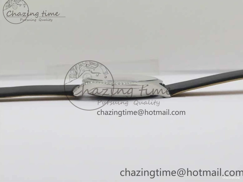 0410 StreetReady Ladies’ De Ville Trésor Diamond SS 3AF 1:1 Best Edition White MOP Dial RG Markers On Black Fabric strap Swiss Quartz 7884